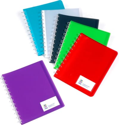 Viquel 046583, Conventionele hechtmap, A4, Polypropyleen (PP), Verschillende kleuren, Blauw, Groen, Grijs, Rood, Transparant, Violet, Portret, 30 vakken