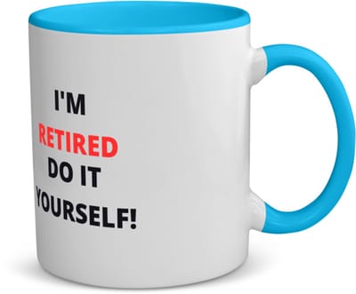 Akyol - im retired do it yourself koffiemok - theemok - blauw - Collega - cadeau collega - cadeau - pension - bedankt cadeau collega - 350 ML inhoud