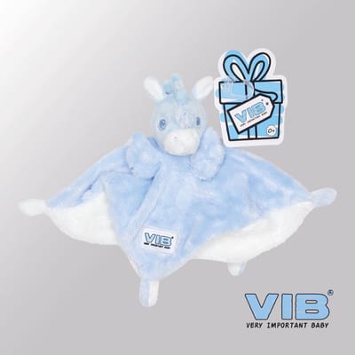 VIB® - Knuffeldoekje Unicorn - Blauw - Babykleertjes - Baby cadeau - zwangerschap aankondiging - geboorte cadeau