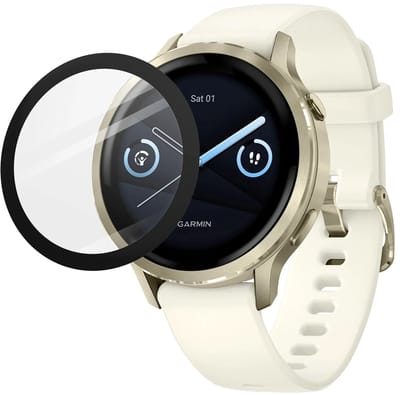 Strap-it Screenprotector Tempered Glass 41mm met One-Click Tool – geschikt voor Garmin Venu 4 (41mm) – bubbelvrij, krasbestendig, eenvoudige montage – Transparant