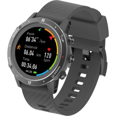 Outdoor GPS Sporthorloge Fitness Tracker Polshorloge voor Hardlopen Zwemmen Klimmen Silicone Band zwart