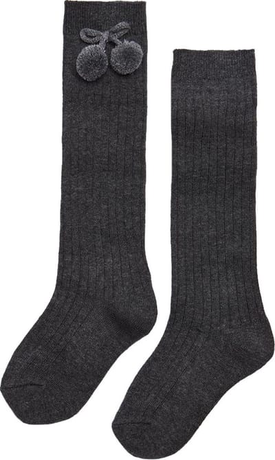 iN ControL 2pack kniekousen rib/pompom Antra 15/17