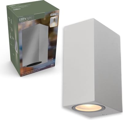 LED's Light LED Buitenlamp dubbel - San Francisco Wandspot buiten - IP54 - Grijs