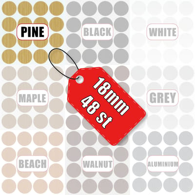 AMIG Afdekkapjes Schroeven Grenen 18mm Zelfklevend PVC Glad - 48 Stuks