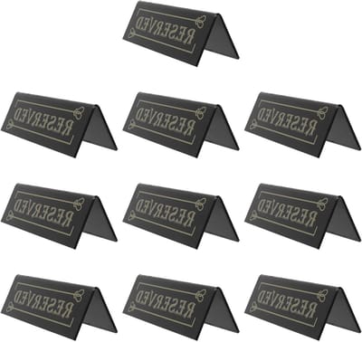Gereserveerde Tafelsignalen - Tafelkaarten - Zitplaatsen Reserveren - Dubbelzijdig Zichtbaar - 10 Stuks - Zwart