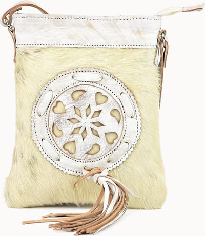 Doenya Tasje ‘Farin’ (wit) leer, Boho stijl