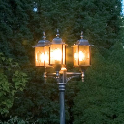 Staande buitenlamp Spaarlamp E27 75 W Konstsmide Milano 7244-759 Zwart, Zilver