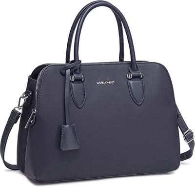 Dames Shopper Tote Handtas PU Leer - Veel Vakken en Rits - Perfect voor Stad en Werk - Donkerblauw