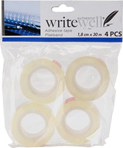 Plakband rolletjes - 4x stuks - voor in plakbandrolhouder - transparant - 1.8 cm