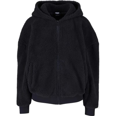 Urban Classics - Oversized Sherpa Vest met capuchon - XS - Zwart