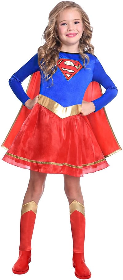 RIETHMULLER - Klassiek Supergirl-kostuum voor meisjes - 128/134 (8-10 jaar)