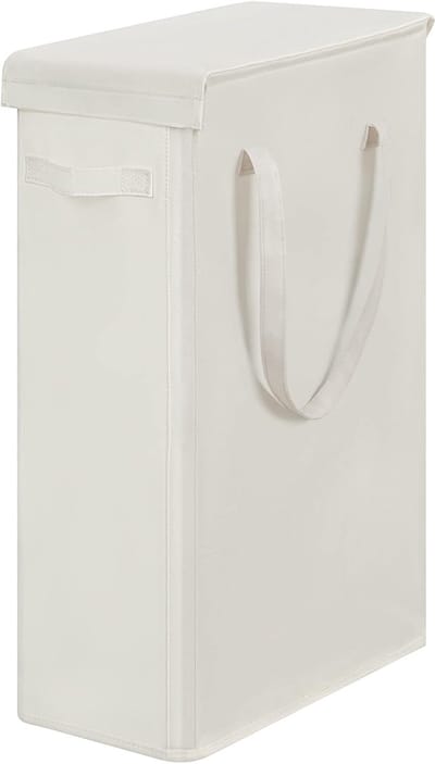 Slanke wasmand met deksel 60L - Opvouwbare waszak voor kleding, ademend en waterdicht