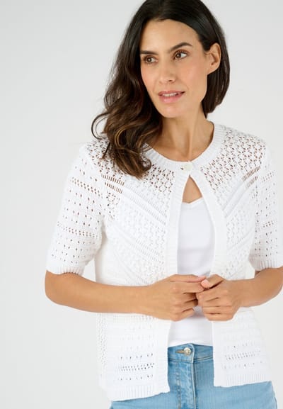 Damart - Bolerovest van sierlijk tricot - Dames - Wit - XS