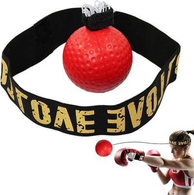 Boxbal-uitrusting, reflecterende bal hoofdband set - bokstraining-hoofdband voor volwassenen, indoor fitnessaccessoires, draagbare bokstrainer voor binnenplaats, park, woonkamer, slaapkamer