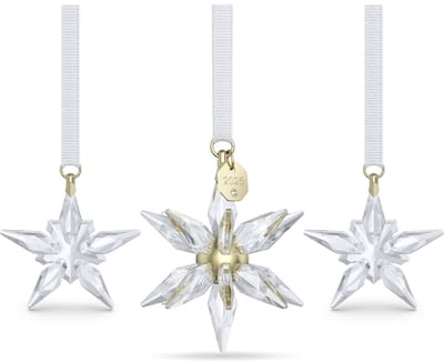 Swarovski beeldjes Annual Edition 3D Ornament Set 2025 5701628 | witte 3D ornamenten set met glimmende feestelijke decoratie voor kerstboom en middelpunt