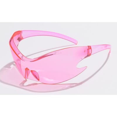 Lunettes de Soleil Punk Sportives de Luxe Y2K Pour Homme Cyclisme Hip Hop Lunettes de Soleil UV400 Femmes Hommes Lunettes Uniques Monobloc Lunettes de Soleil show as picture pink