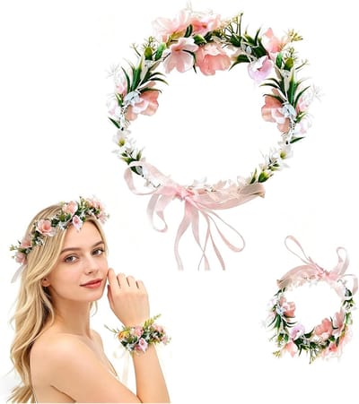 Kleurrijke bloemenhaarbanden voor dames, 2 stuks, perfect voor feesten, bruiloften en fotoshoots