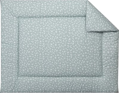 BINK Bedding Boxkleed Jasmijn 80 x 100 cm - vulling fiberfill 400 grams - speelkleed - parklegger - katoen - bloemen - takjes - groen - wit - tweezijdig