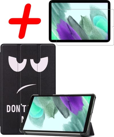 Hoesje Geschikt voor Samsung Galaxy Tab S6 Lite - Met Screenprotector - Trifold Bookcase - Hard Cover - Hardcover Book Case - Tablet Hoes - Don't Touch Me