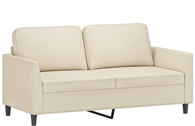 vidaXL - Tweezitsbank - 140 - cm - kunstleer - crèmekleurig