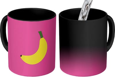 Magische Mok - Foto op Warmte Mokken - Koffiemok - Banaan - Geel - Fruit - Magic Mok - Beker - 350 ML - Theemok