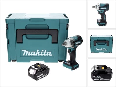 Makita DTW 300 F1J accu-slagmoersleutel 18 V 330 Nm 1/2" borstelloos + 1x accu 3,0 Ah + Makpac - zonder oplader