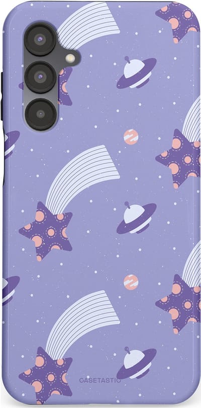 Casetastic Hoesje Geschikt voor Samsung A16 - Stijlvolle Beschermende Duo-layer Case - Sterrenhemel Lila