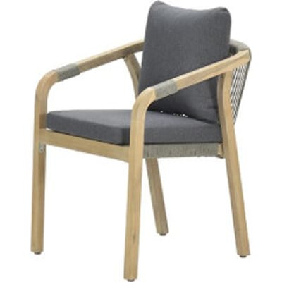 Garden Impressions Santos dining fauteuil acaciahout white wash-rope dgrijs-mystic grey