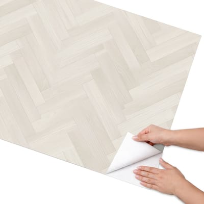 Coloray Meubel Wrap Folie - Beige Meubelfolie - 75x150 cm - Plakfolie Meubels Licht visgraatpatroon - Decoratiefolie Zelfklevend - Minimalist Meubelfolie - Meubelfolie Zelfklevend - Badkamer decoratie - Texturen