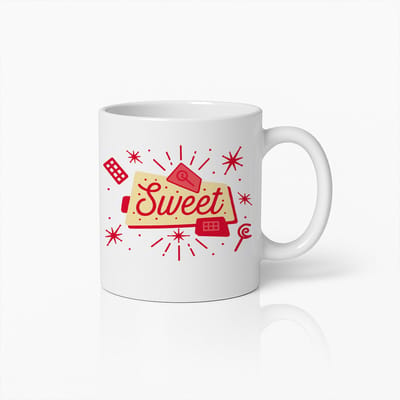 Sweet Mok 330ml – Schattige Snoep en Chocolade Ontwerp Koffiebeker – Leuk Cadeau voor Zoetekauwen, Dessertliefhebbers & Gezellige Momenten