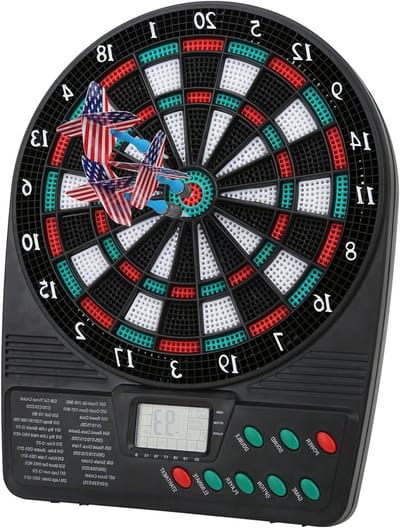 Elektronisch dartbord met automatische scoring en LCD-display | Voetbal thema | Inclusief 3 darts | Afmetingen 26 x 202 x 25 cm