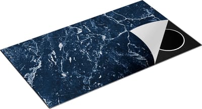 Chefcare Inductie Beschermer Donkerblauwe Marmer - Blauw - 95x50 cm - Afdekplaat Inductie - Kookplaat Beschermer - Inductie Mat
