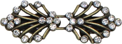 Fako Bijoux® - Vestsluiting Classic - Clip Met Haakje - Vestclip - Vestklem - Springer Strass - Bronskleurig