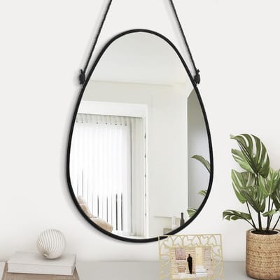 Dailygoods- Wandspiegel Stevig - Ovale Wandspiegel - Hangspiegel 40 x 50 cm - Asymmetrische Wandspiegel - Decoratieve Spiegel - Explosiebestendig Glas - Decoratiespiegel