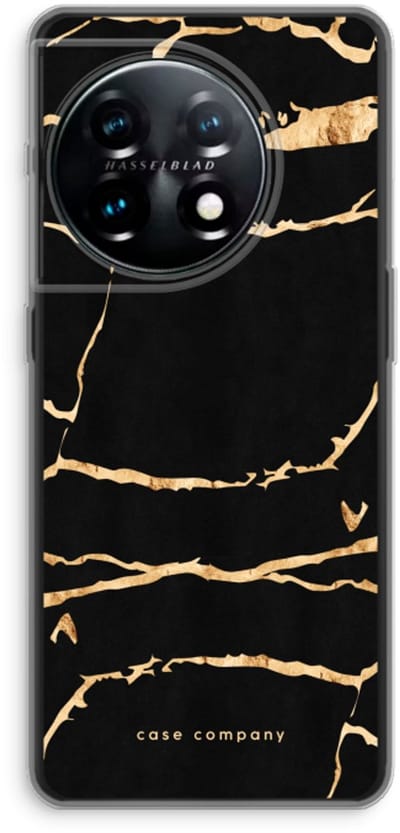 Case Company® - Hoesje geschikt voor OnePlus 11 hoesje - Gouden marmer - Soft Cover Telefoonhoesje - Bescherming aan alle Kanten en Schermrand