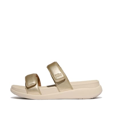 FitFlop F-Mode Go Adjustable Flatform Two-Bar Slides Vrouwen - Platino