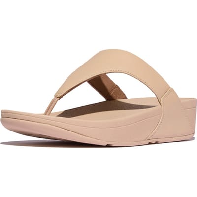FitFlop Lulu Leather Toepost Vrouwen - Beigey Beige