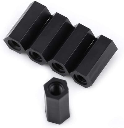 Dailygoody - M3 Vrouwelijke naar M3 Vrouwelijke Standoff Spacer - Nylon Zwart - Duurzaam en Isolerend - 100 Stuks - Voor Electronica Projecten - 8mm 1..