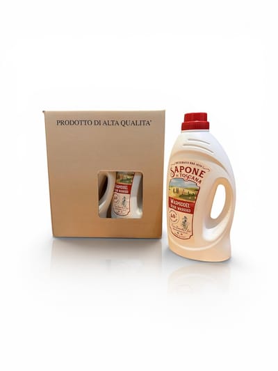 Sapone di Toscana Wasmiddel Fiori Bianchi e Iris - 4x 1.85L - Voor alle type Wasgoed - Italiaanse Luxe Wasmiddel - 160 Wasbeurten