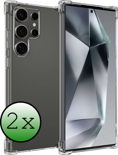 Hoesje 2 Stuks - Geschikt voor Samsung Galaxy S24 Ultra - Sterk & Shockproof - Siliconen Case - Back Cover - Telefoon Hoes Shock Proof - Transparant