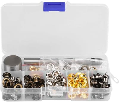 JHUBERS- Ogen Grommet Set 220 Stuks - Metalen Ogen - Handgereedschap - Opbergdoos - Diverse Maten - Duurzaam Materiaal