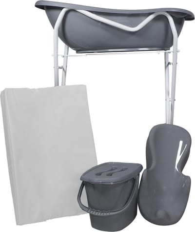 MamaLoes Grijs Badset Incl. Witte Badstandaard