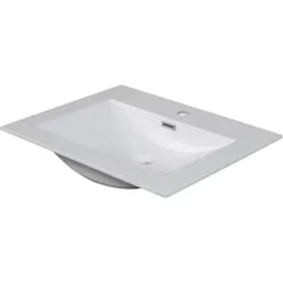 Aquavive Enkele Wastafel Cecina / Savena - Composiet - Rechthoekig - Glanzend Wit - 50cm