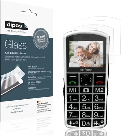 dipos – 2x Matte Pantserfolie geschikt voor Artfone A400 Pro 4G | 9H Screenprotector
