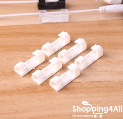 Shopping4All® Kabelclips Zelfklevend - Kabel Organiser - Kabelhouder - 20 Stuks - Wit - Sterke 3M Plakstrips