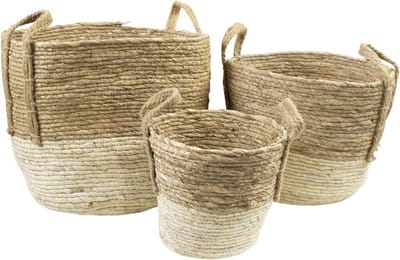 manden naturel ecru (set van 3)*