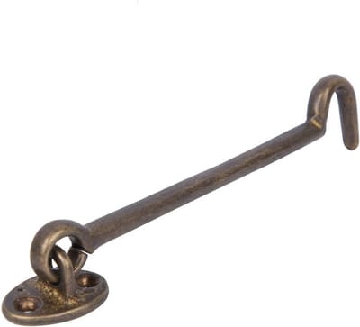 Vintage Bronzen Haak en Oog Sluiting voor Poorten en Kasten - Robuuste RVS Hardware