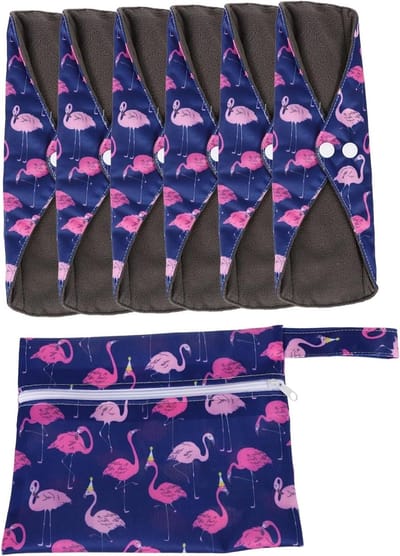 Wasbaar Maandverband - Herbruikbare Servetten - Menstruatie Hygiëne - Met Vleugels - 25 x 18 cm - Paars