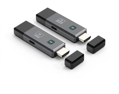 Gloovon® Draadloze HDMI zender en ontvanger - PC naar TV zonder kabel - 1080p streaming - plug and play set - Grijs
