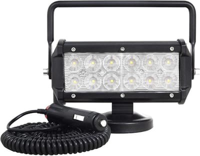 AUXTINGS 17,8 cm 36 W LED werklicht vierkante vloedstraal draagbaar terreinvoertuig met magnetische basis voor auto SUV aanhanger tractor truck engineering onderhoud camping